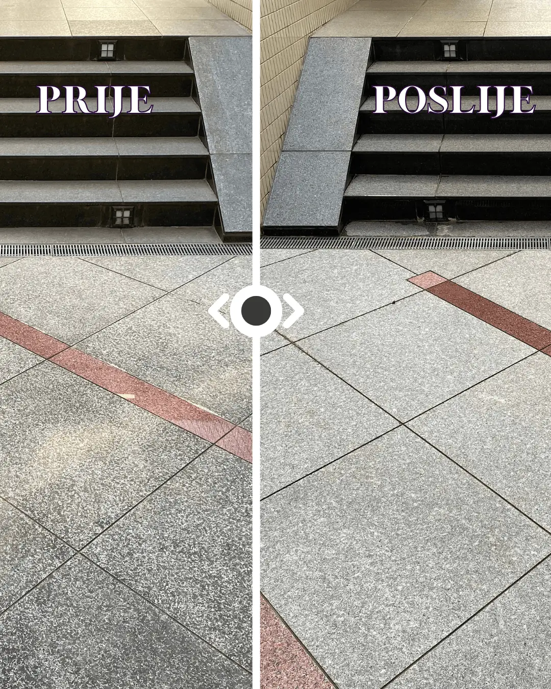 PRIJE I POSLIJE ČIŠĆENJE STUBIŠTA